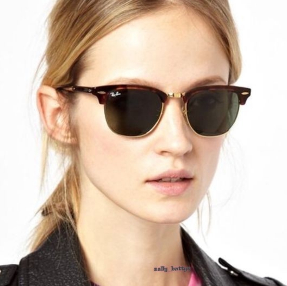 RayBan (Store Display) Clubmaster Tortoise RB3016 Green Lenses - Picture 6 of 16